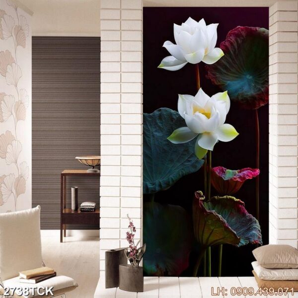 Mẫu tranh sen in nhanh - 2738TCK
