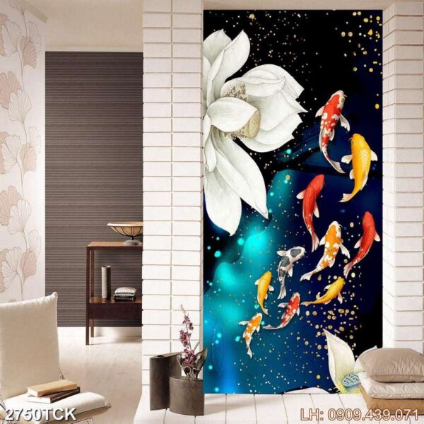 Mẫu tranh hoa sen in laminate - 2750TCK