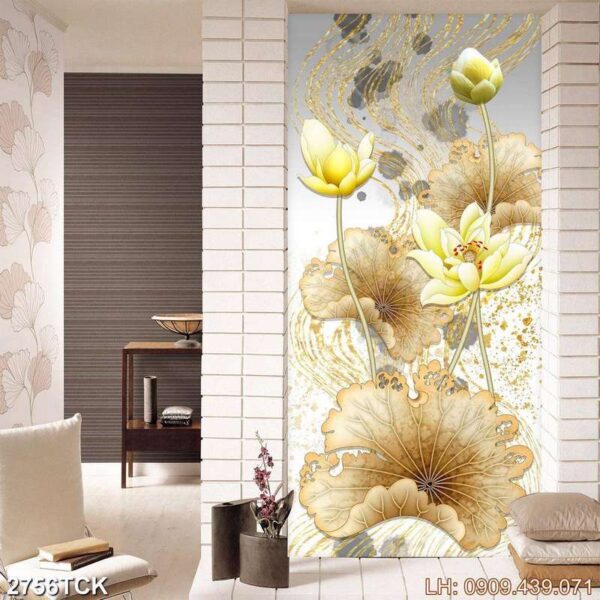 Tranh bông sen khổ lớn - 2756TCK