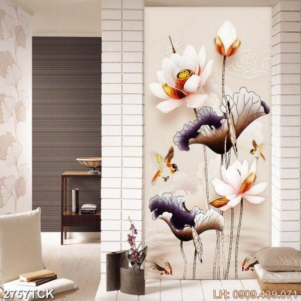 Bức tranh cánh sen ấn tượng - 2757TCK