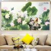 Tranh ảnh cá chép hoa sen khổ lớn - 282TCK