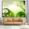 Tranh vẽ cá chép hoa sen in tráng gương - 317TCK