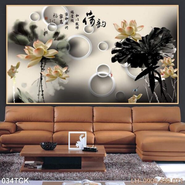 Mẫu tranh sen in laminate - 034TCK