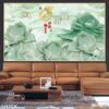 Bức tranh cá chép hoa sen in tráng gương - 348TCK