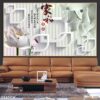 Tranh cá chép hoa sen dán tường - 354TCK