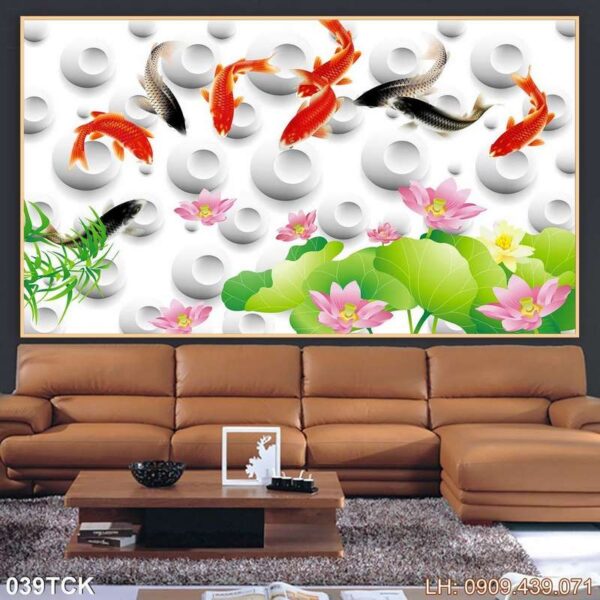 Tranh cánh sen khổ lớn - 039TCK