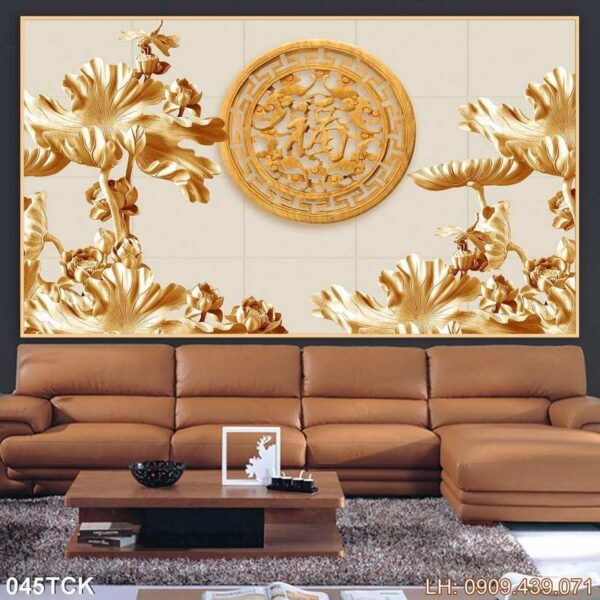 Bức tranh bông sen giá rẻ - 045TCK