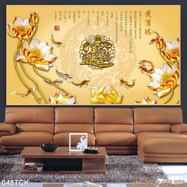 Bức tranh cánh sen in canvas - 048TCK