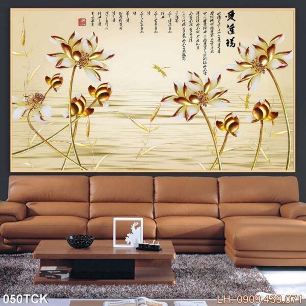 Bức tranh cửu ngư quần hội in tráng gương - 050TCK