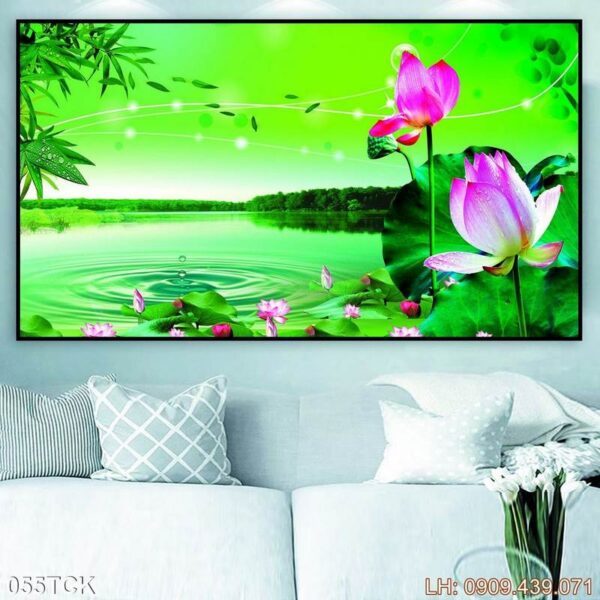 Bức tranh sen giá rẻ - 055TCK
