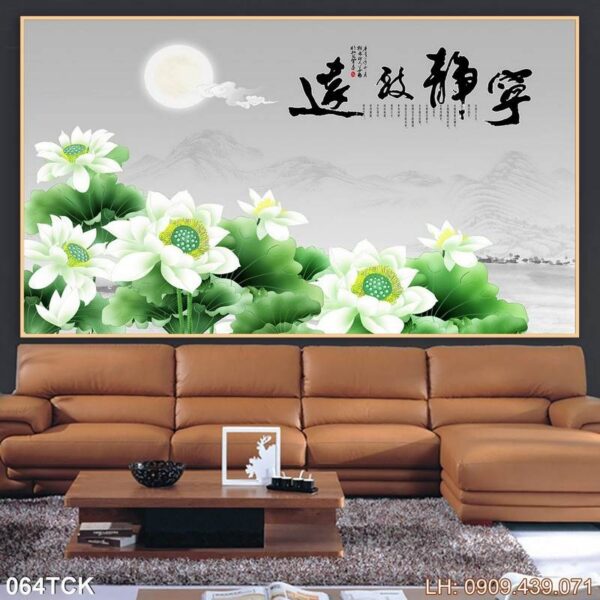 Tranh ảnh hoa sen in nhanh - 064TCK