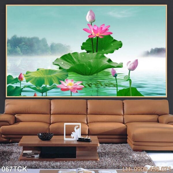 Tranh ảnh hoa sen dán tường - 067TCK