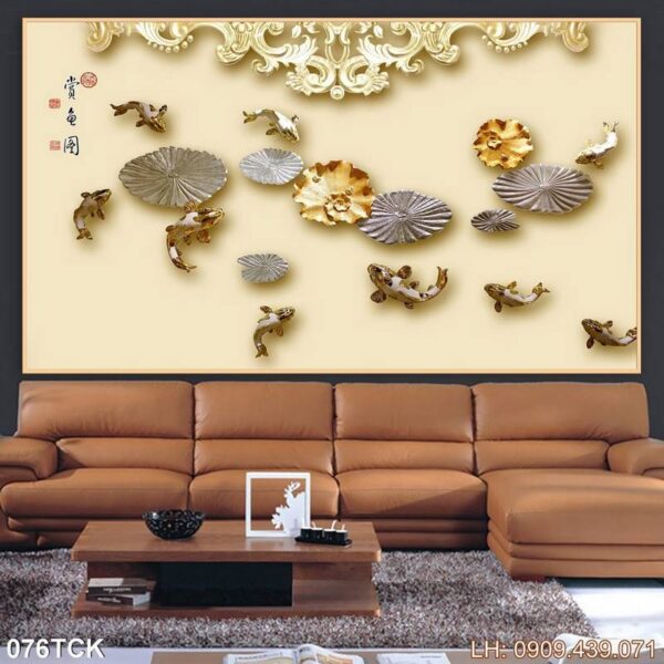 Ảnh bông sen in tráng gương - 076TCK