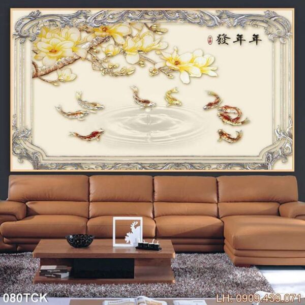 Tranh ảnh bông sen dán kính - 080TCK