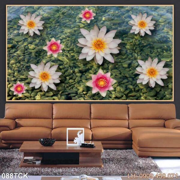 Tranh bông sen in laminate - 088TCK