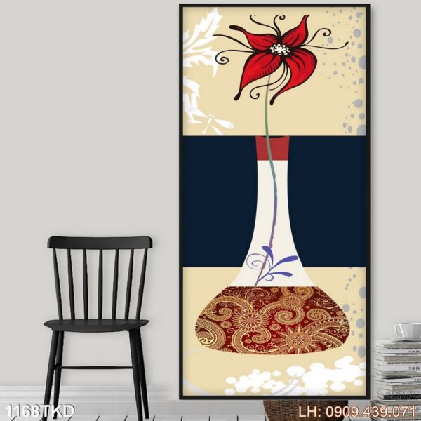 Bức tranh khổ đứng in tráng gương - 1168TKD