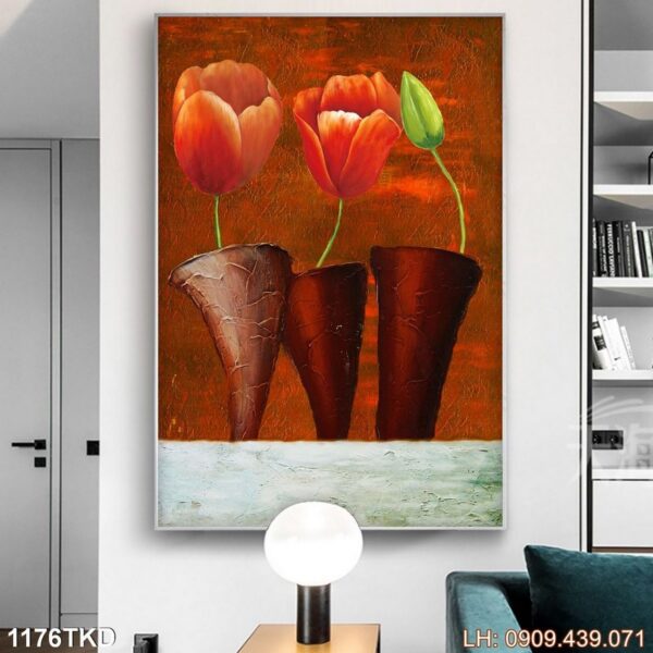 Tranh khổ đứng dán kiếng - 1176TKD