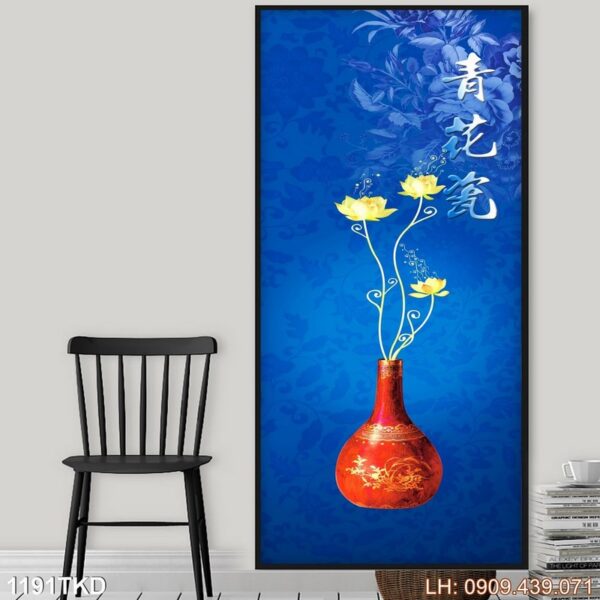 Mẫu tranh khổ đứng dán kính - 1191TKD