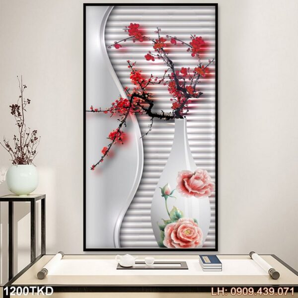 Bức tranh treo dọc có khung - 1200TKD
