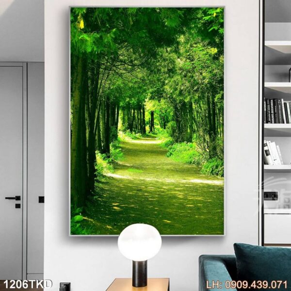 Bức tranh treo đứng in canvas - 1206TKD