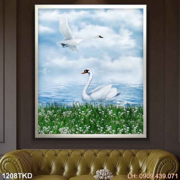 Tranh vẽ treo dọc in tráng gương - 1208TKD