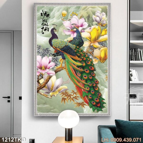 Bức tranh khổ đứng in tráng gương - 1212TKD