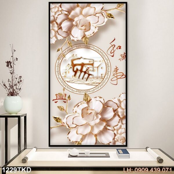 Tranh treo dọc dán kính - 1229TKD