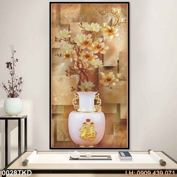 Bức tranh khổ dọc in canvas - 028TKD
