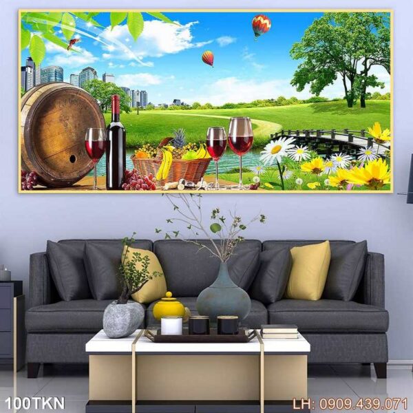 Tranh ảnh khổ ngang trang trí dán kính - 100TKN