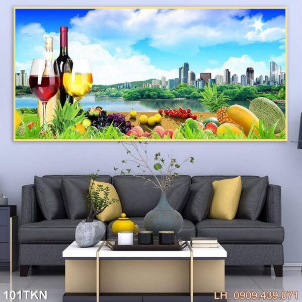 Bức tranh khổ ngang phòng khách in canvas - 101TKN