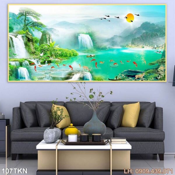 Bức tranh khổ ngang phòng ngủ phổ biến - 107TKN