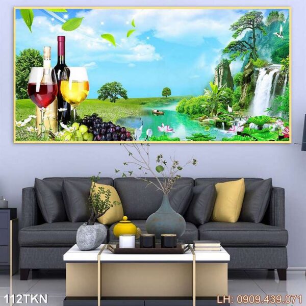 Bức tranh khổ ngang phòng ngủ giá rẻ - 112TKN
