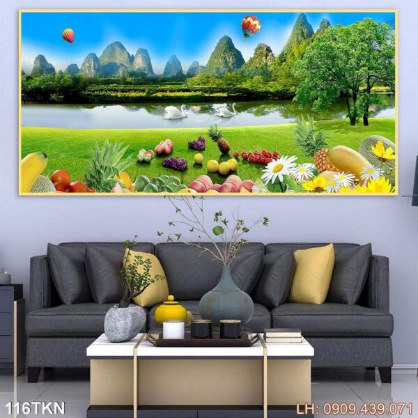 Tranh khổ ngang phòng khách in laminate - 116TKN