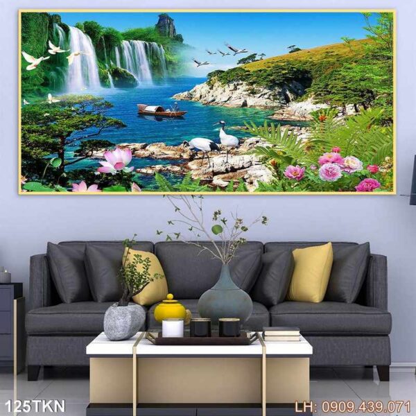 Bức tranh kiểu chiều ngang in tráng gương - 125TKN