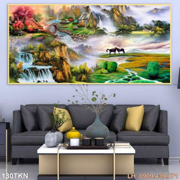 Tranh ảnh khổ ngang phòng ngủ dán kiếng - 130TKN