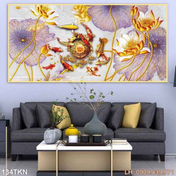 Tranh vẽ khổ ngang phòng ngủ dán kiếng - 134TKN