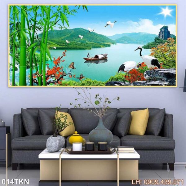Bức tranh kích thước ngang in tráng gương - 014TKN
