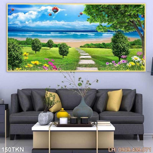 Tranh khổ ngang dán kính - 150TKN