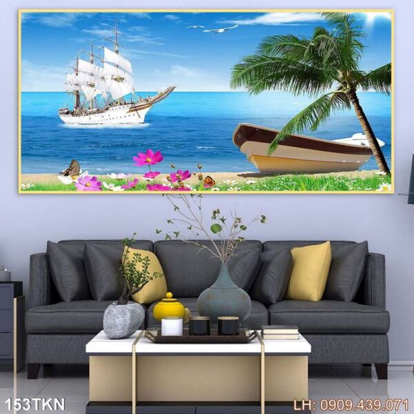 Tranh khổ ngang trang trí dán kính - 153TKN
