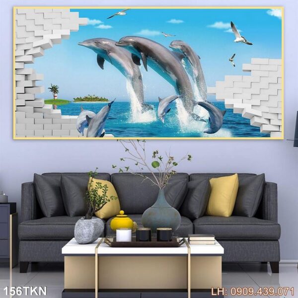 Bức tranh khổ ngang phòng ngủ dán kiếng - 156TKN