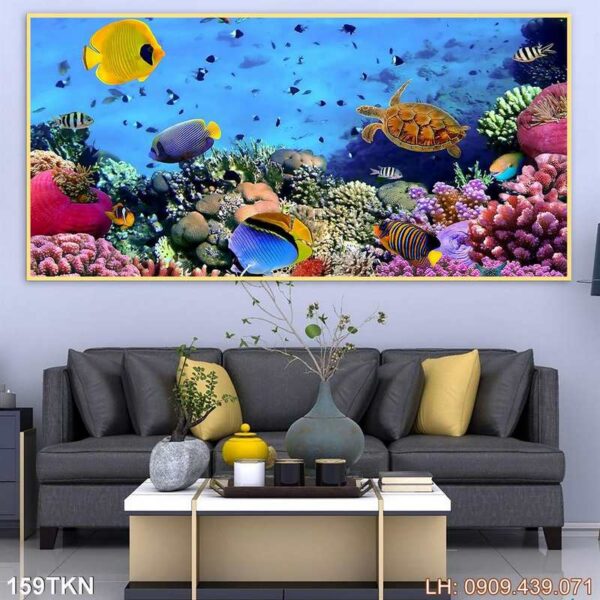 Mẫu tranh khổ ngang phòng khách in nhanh - 159TKN