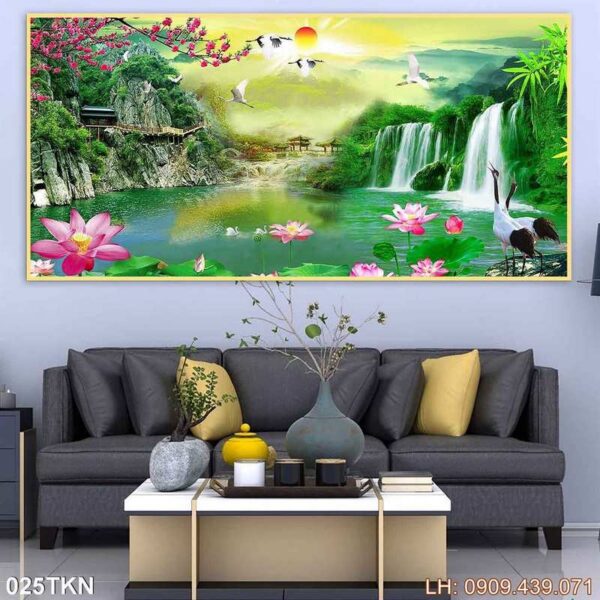 Tranh khổ ngang phòng khách dán tường - 025TKN