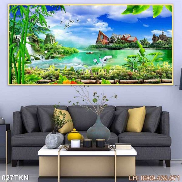 Tranh vẽ kiểu chiều ngang in laminate - 027TKN