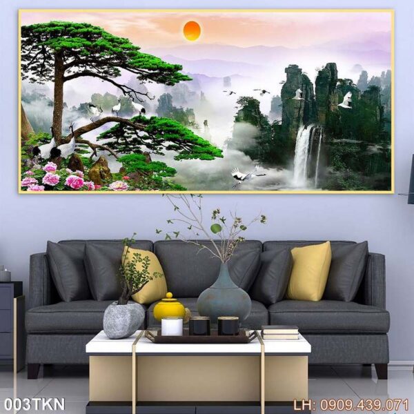 Bức tranh kích thước ngang in tráng gương - 003TKN