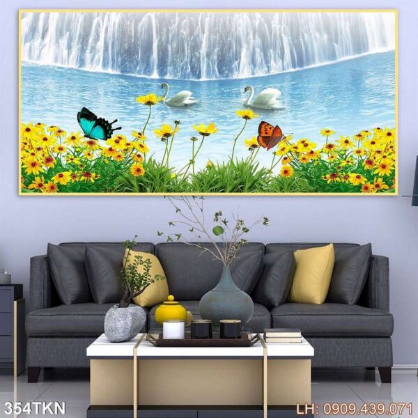Tranh vẽ khổ ngang phòng ngủ phổ biến - 354TKN