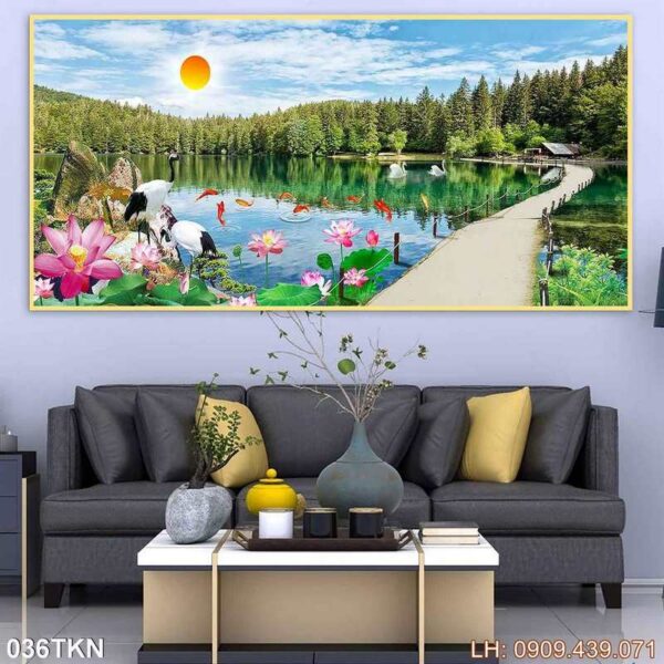 Tranh khổ ngang trang trí dán kiếng - 036TKN