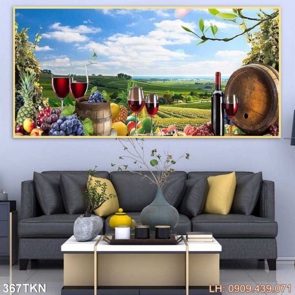 Mẫu tranh kiểu chiều ngang in tráng gương - 367TKN