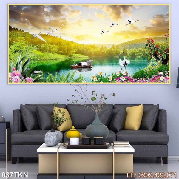 Ảnh khổ ngang phòng khách có khung - 037TKN