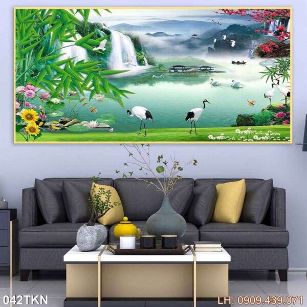 Mẫu tranh khổ ngang phòng khách in nhanh - 042TKN