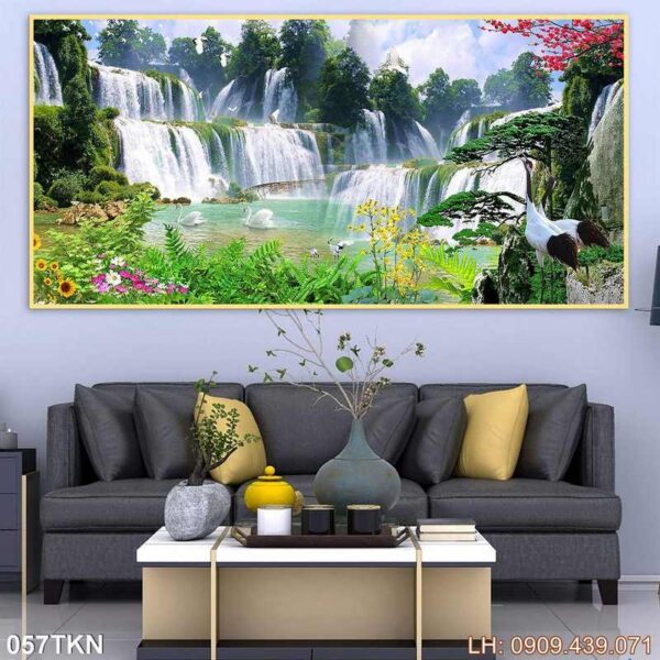 Bức tranh khổ ngang phòng khách nghệ thuật - 057TKN